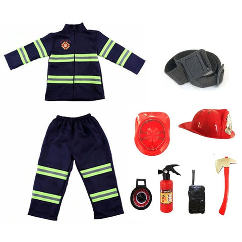 Kinder Feuerwehrmann Kostüm für Halloween, Fasnacht in Rot oder Blau / Minikauf.ch
