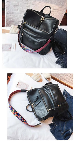 Leather retro backpack women / Minikauf.ch