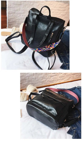 Leather retro backpack women / Minikauf.ch