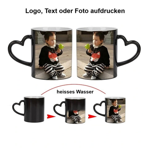 Personalized color change coffee cup with photo / Minikauf.ch