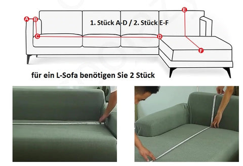 Stretch Sofabezug, einfarbig / Minikauf.ch