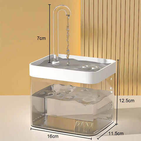 Transparent USB cat fountain, automatic water dispenser / Minikauf.ch