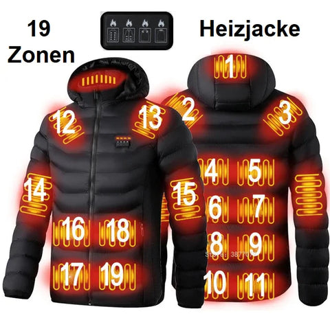 USB heated jacket with hood, 19 zones / Minikauf.ch