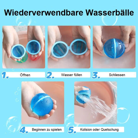 12 Stück Wiederauffüllbare Wasserballons, Wasserbombe / Minikauf.ch