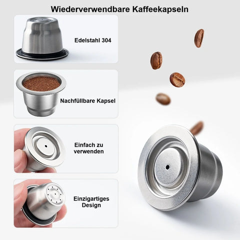 Reusable stainless steel coffee capsules / Minikauf.ch