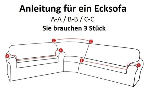 Stretch sofa cover, corner sofa instructions / Minikauf.ch
