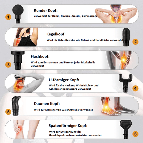 Muscle massage gun with LED display, body and neck massage / Minikauf.ch