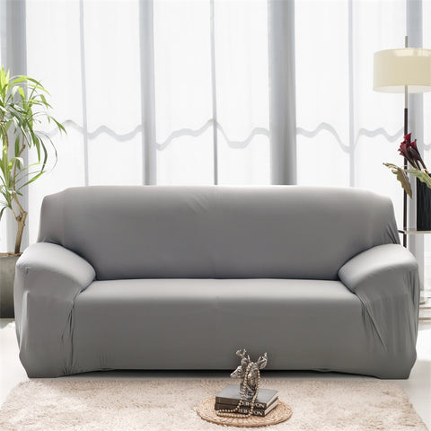 Plain stretch sofa cover, gray / Minikauf.ch