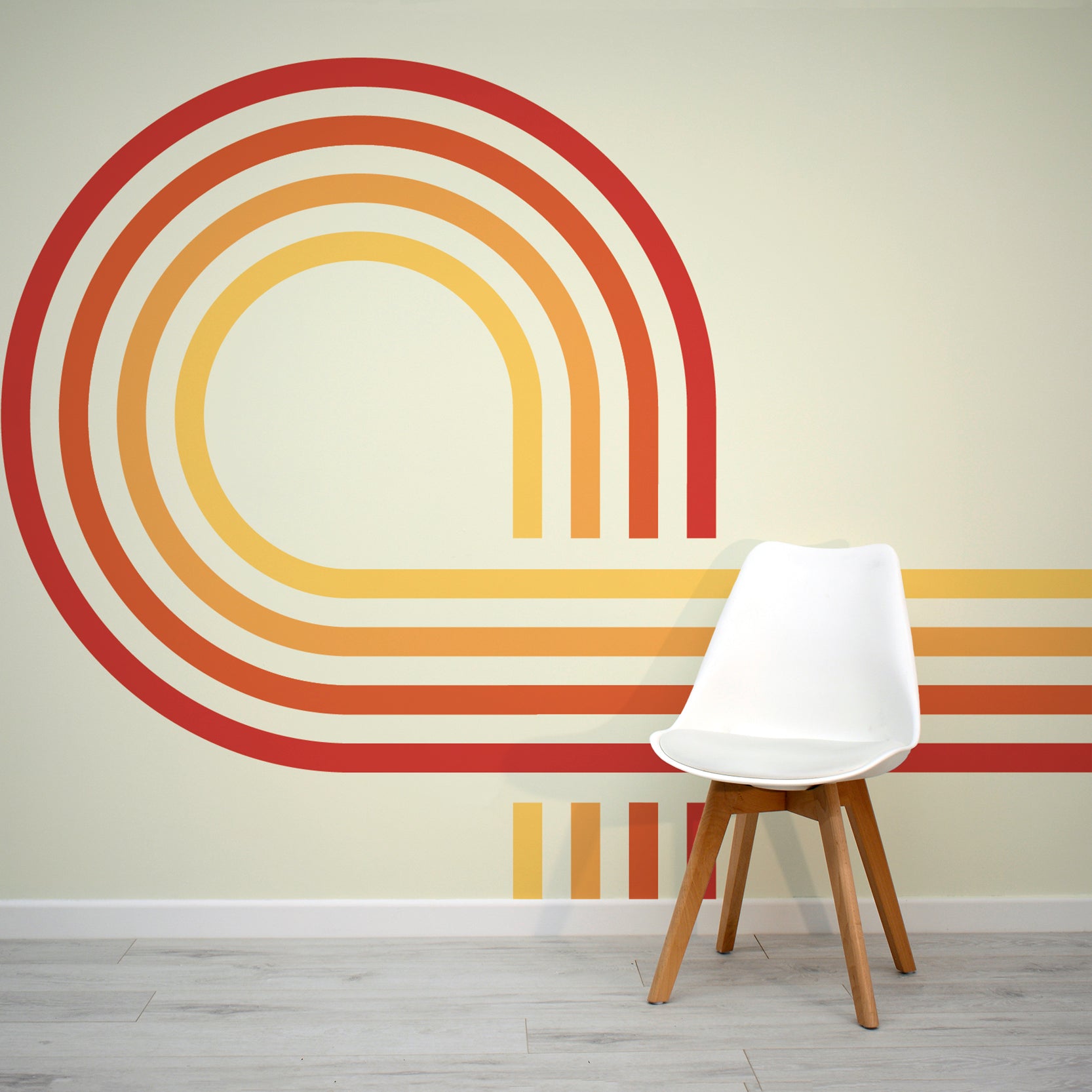 Retro Spiral Mural Reds Wallpaper | WallpaperMural.com