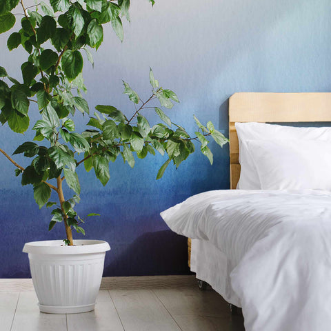 Blue Watercolour Sky Ombré Wallpaper Mural