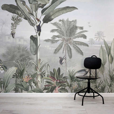 Green Tropical Wall Mural