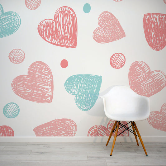 Romantic Pink Wallpaper For Bedroom & Girls Room Wall Mural