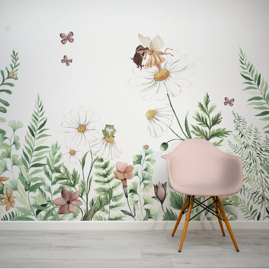 The Secret Garden Wallpaper, Floral Garden Wall Mural, Watercolor Hand  Painted Wallpaper, Nursery and Room Décor, Watercolor Wallpaper 