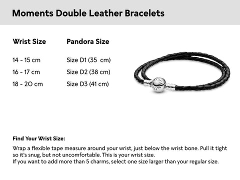 Pandora Double Black Leather Bracelet - 590705CBK-D1 - Jacob Time Inc