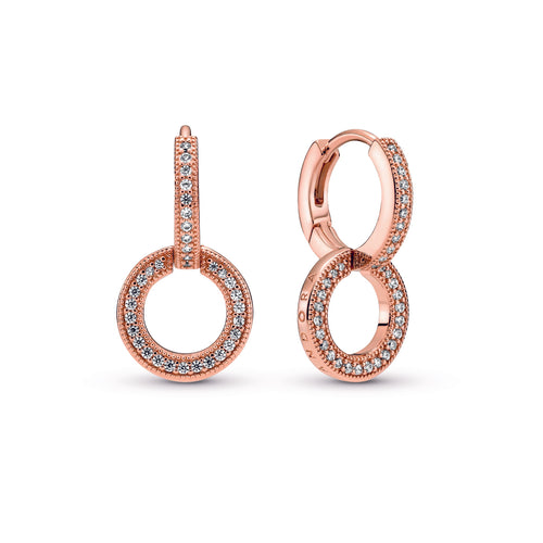 Pandora Timeless Pave Single-Row Hoop Earrings