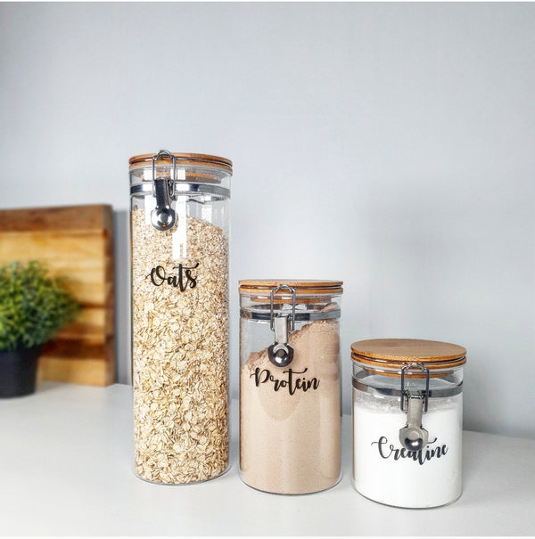 Farmhouse Kitchen Glass Food Storage Containers with Bamboo Lids – Komotree