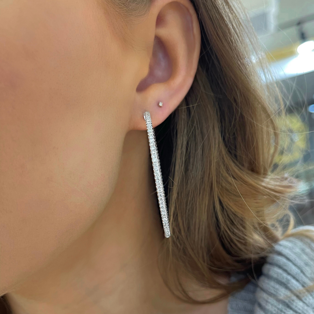 double sided diamond hoop earrings