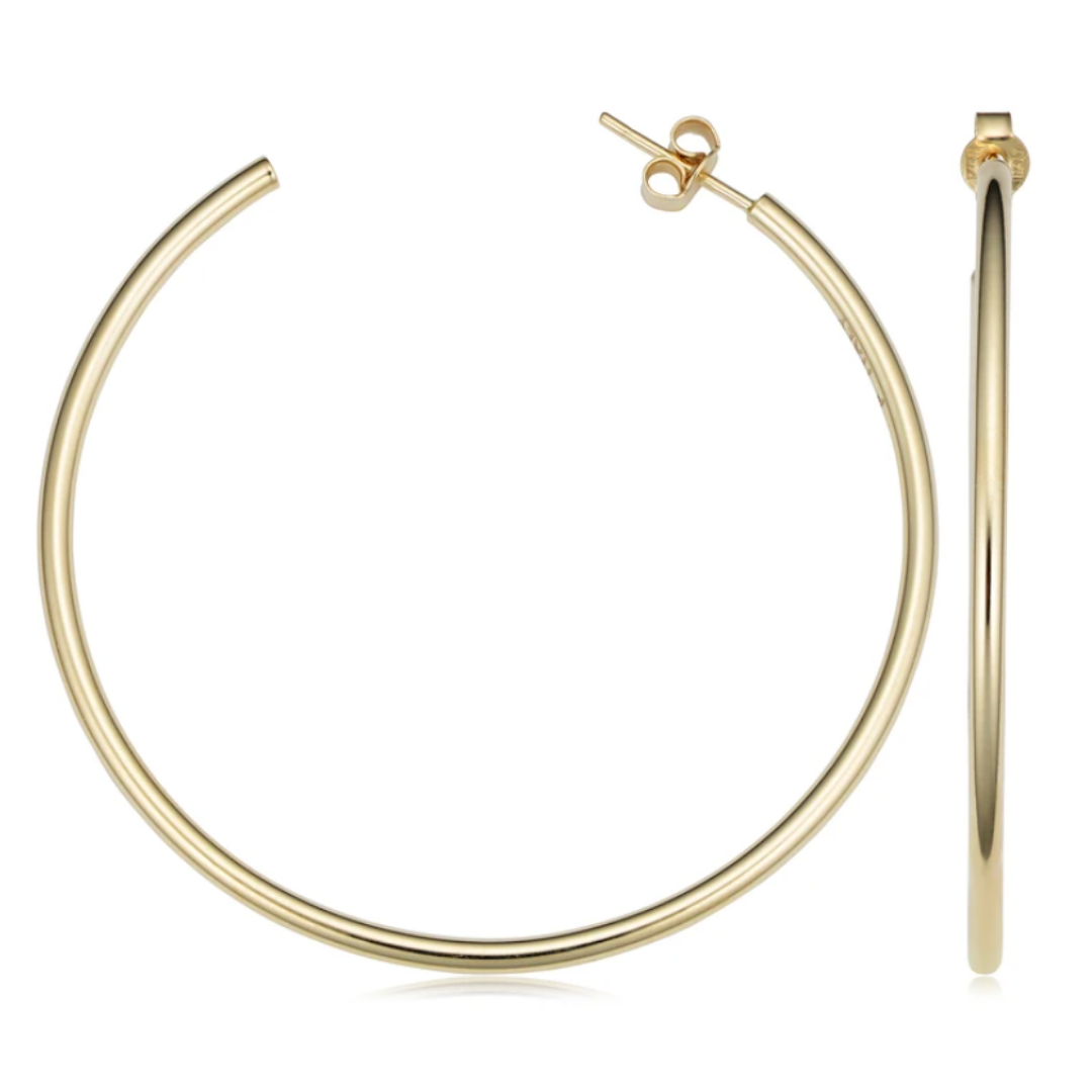 Jenny Gold Hoops 2in – RW Fine Jewelry