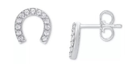 horseshoe diamond earrings