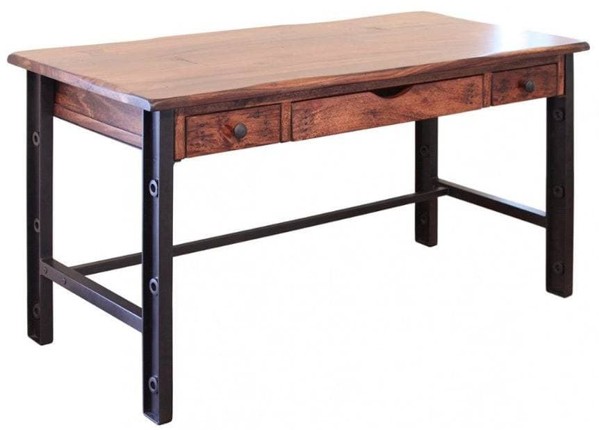 wood and iron writing desk