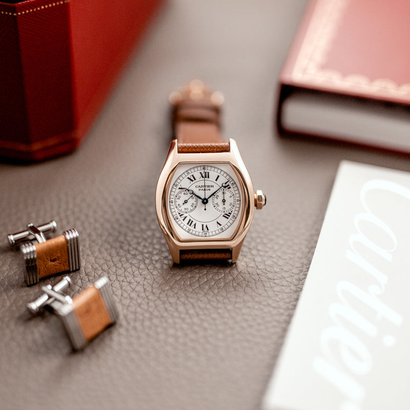 cartier tortue chronograph single push piece