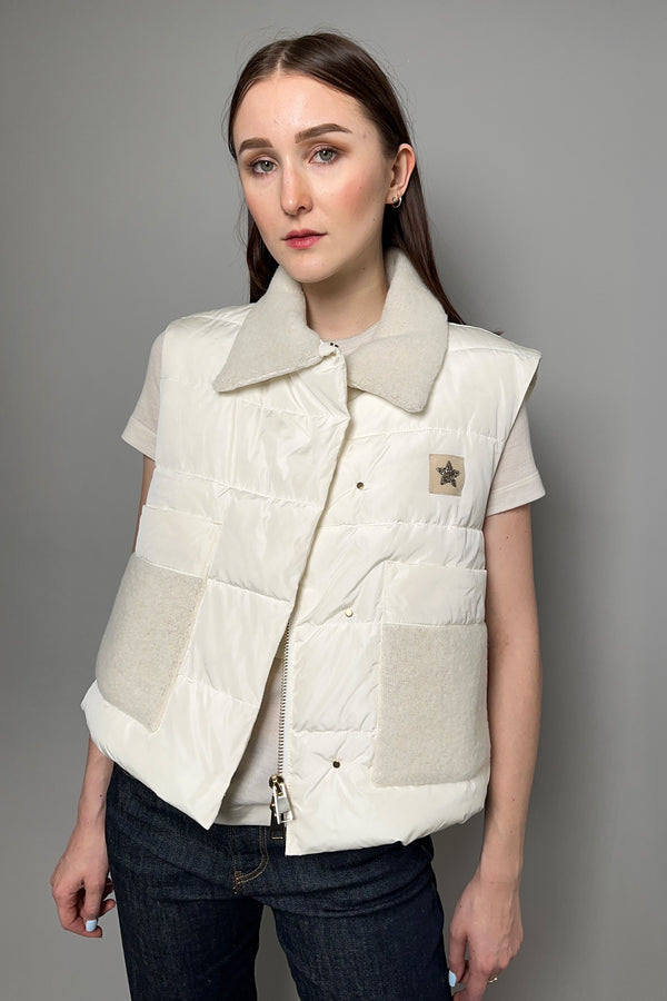 Lorena Antoniazzi Oversized Long Cream Ashia in Padded – Coat/Vest Mode