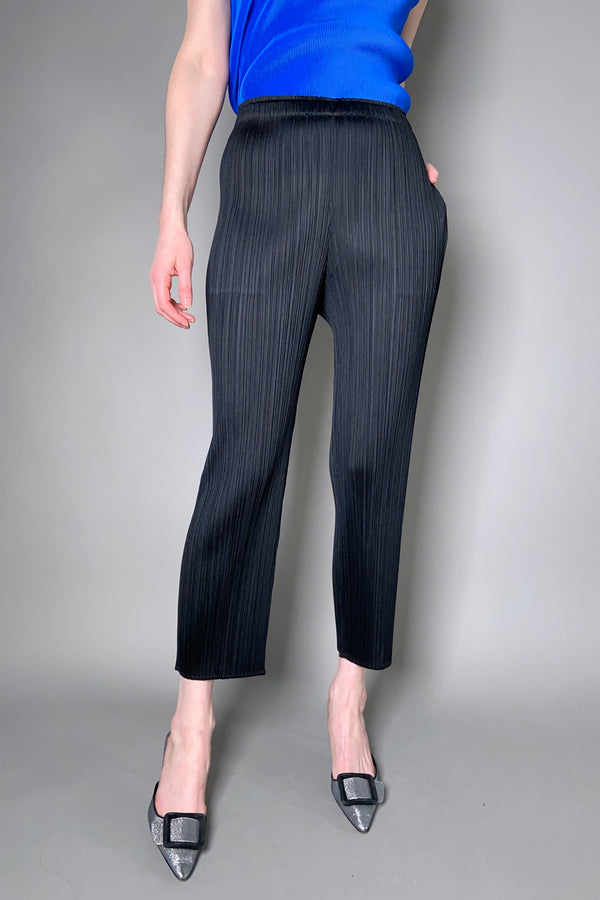 Pleats Please Issey Miyake Basics Straight Pants in Light Grey 