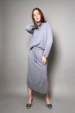 Tonet Knit Midi Skirt in Grey
