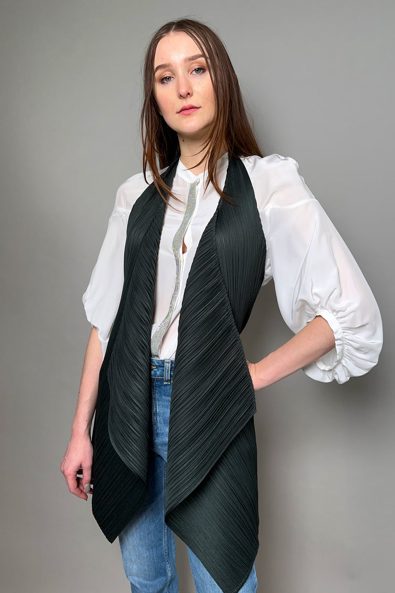 Pleats Please Monthly Colors: March Vest in Charcoal