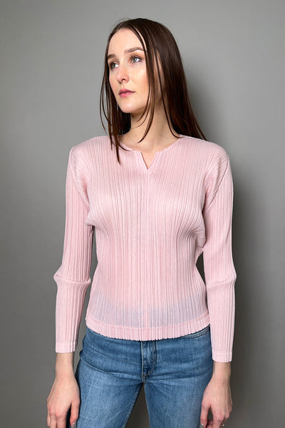 Pleats Please Issey Miyake Ramie Pleats Top in Light Pink – Ashia