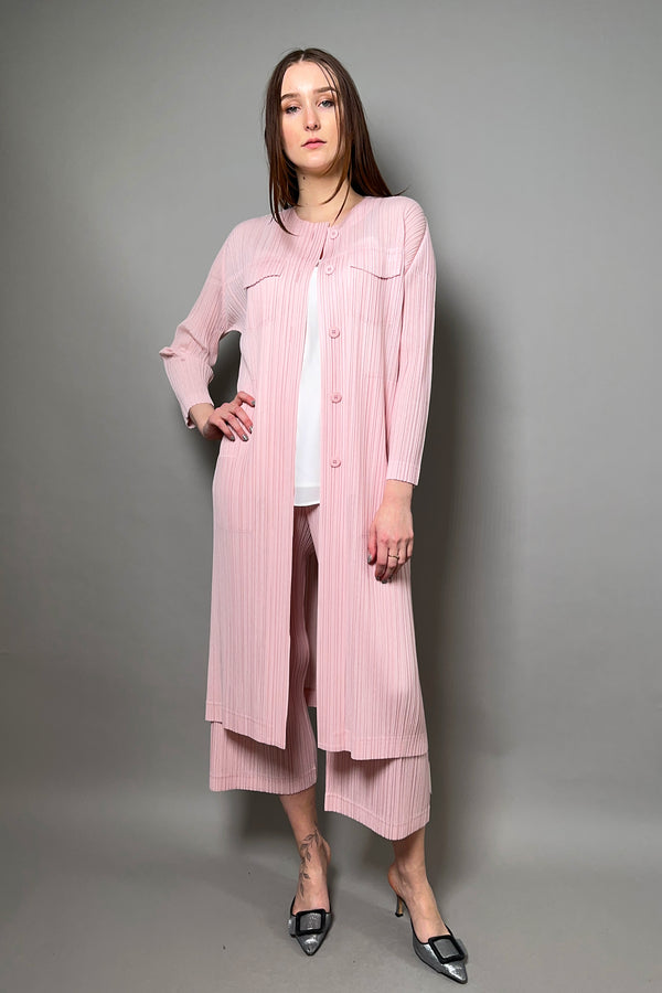 Pleats Please Issey Miyake Ramie Pleats Skirt in Light Pink