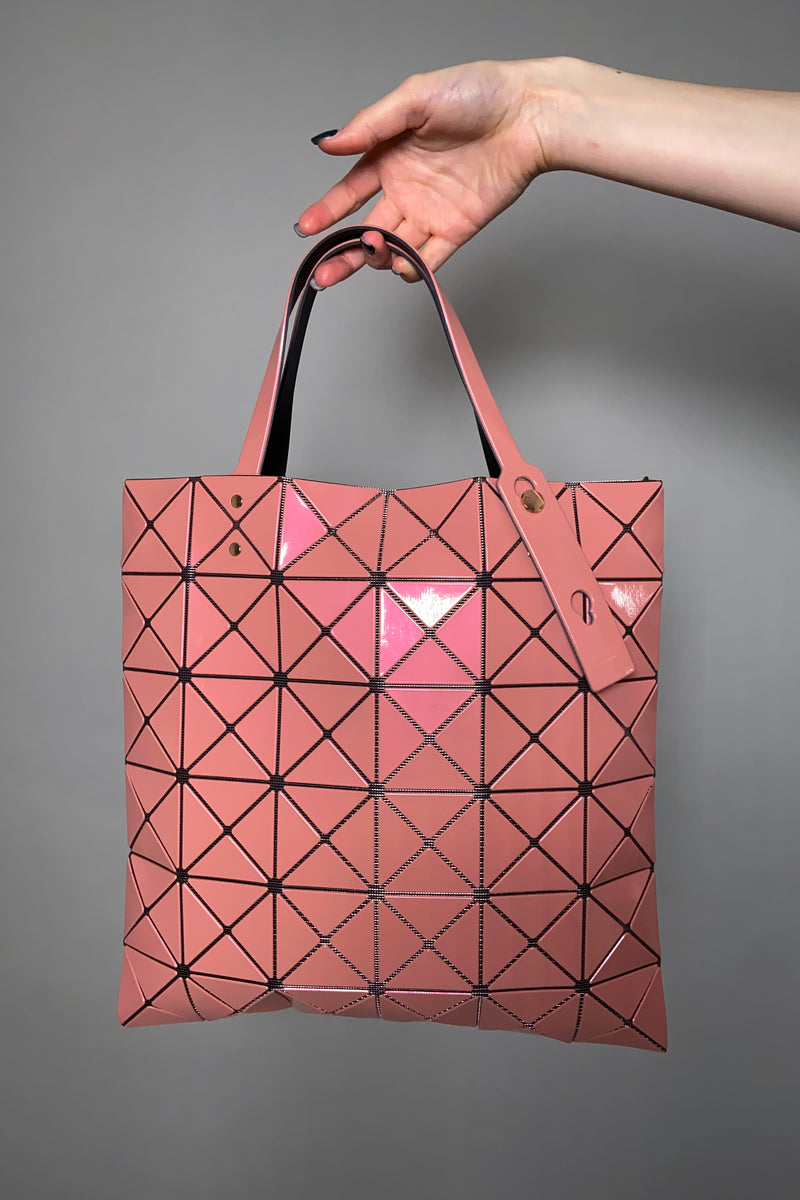 Bao Bao Issey Miyake 6x6 Lucent One-Tone Tote Bag in Coral Pink