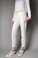 Lorena Antoniazzi Cream Tropical Wool Jogger Pants