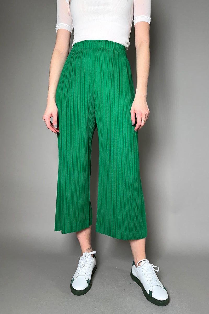 Pleats Please Ramie Pleats Pants in Green