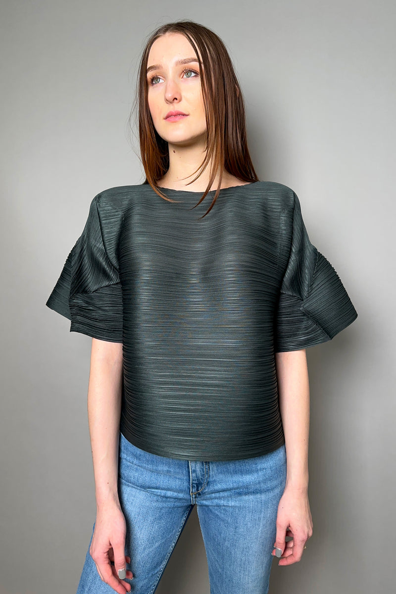 Pleats Please Tour Top in Charcoal