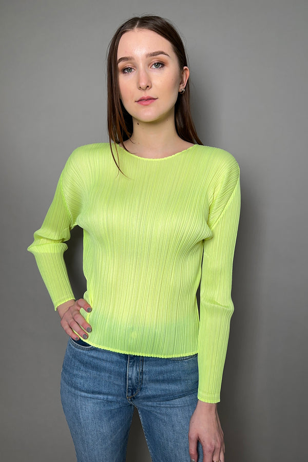 March Monthly Colors Tunic in Neon Yellow by Pleats Please Issey Miyake