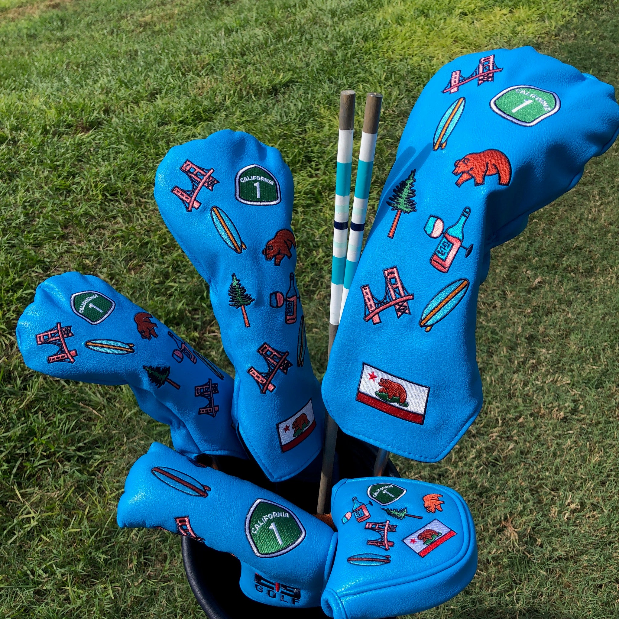 e9 golf "State of Mind" California Golf Head Cover - Driver, Fairway, Hybrid, Blade and Mallet