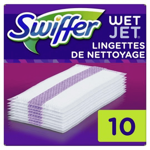 Swiffer WetJet Complet Balai Kit, 5 Lingettes + 1 Nettoyant Liquide + 2  Piles, Lingette Retient la Poussière et la Saleté