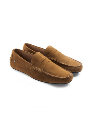 The Monte Carlo - Men's Driving Shoe - Tan Suede | Fairfax & Favor