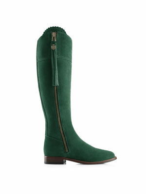 emerald green suede boots