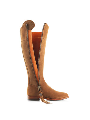 tan tall flat boots