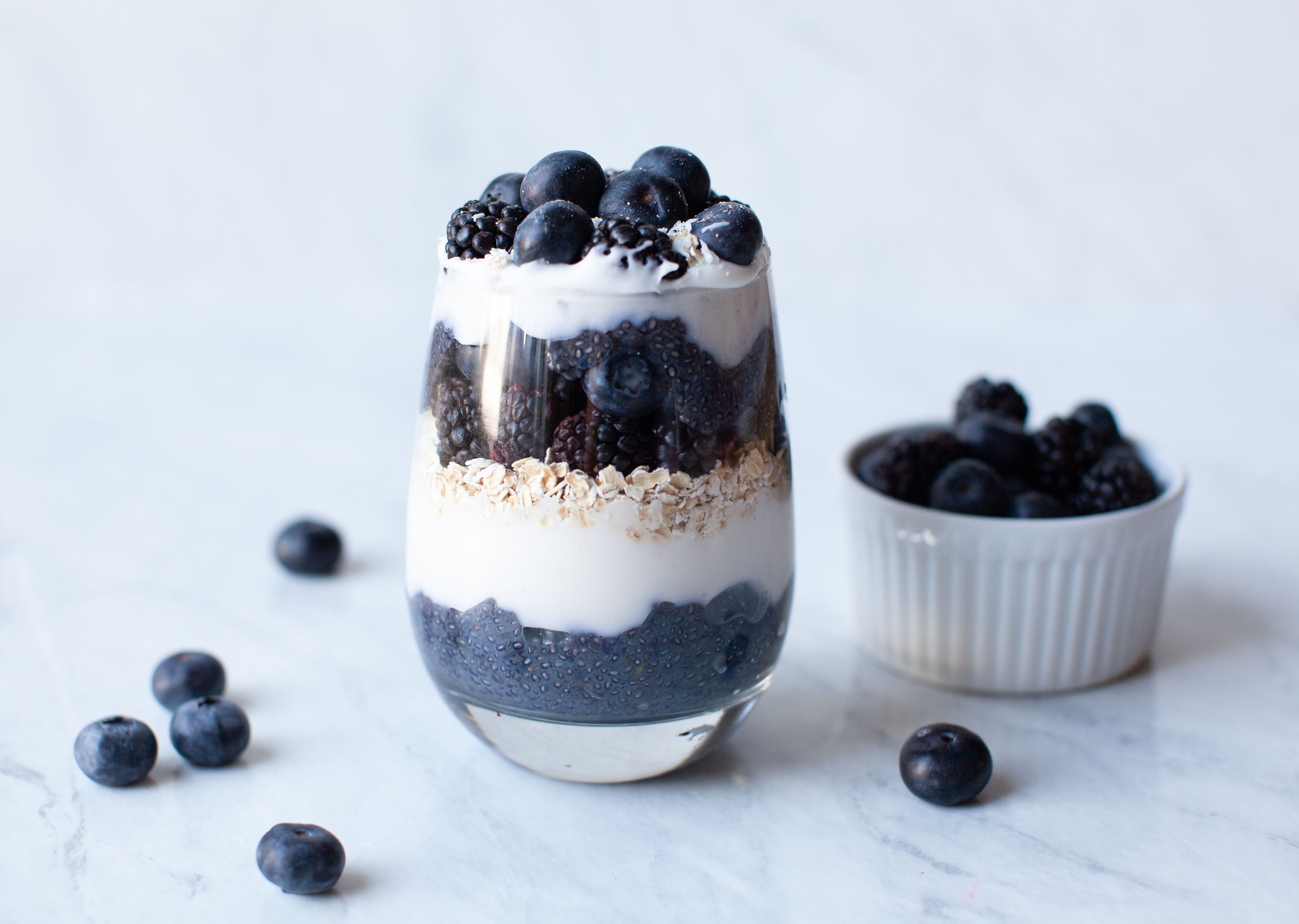 Blueberry blackberry parfait. 