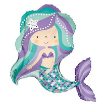 36 inch Mermaid Balloon, Green, Purple