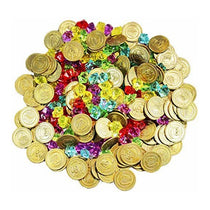 288 Pieces Pirate Gold Coins and Pirate Gems Jewelry Playset Pack Party Favor