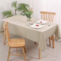 Faux Linen Rectangle Tablecloth - Wrinkle and Stain Resistant Washable Table Cloth