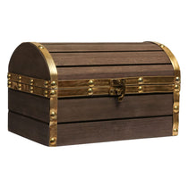 Wood and Leather Treasure Chest Wooden Box