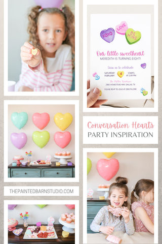 Conversation Heart Party Inspiration Pinterest Post