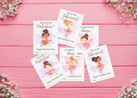 Ballerina Valentine Cards