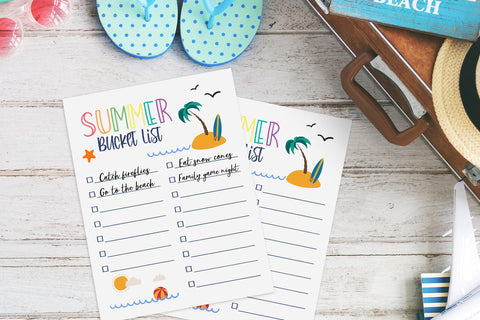 Free summer bucket list printable
