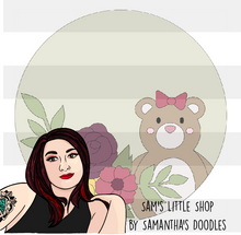 Load image into Gallery viewer, Floral Bear Single Line Cut Files for Nursery Rounds - Samantha&#39;s Doodles Flower Nursery Sign File

